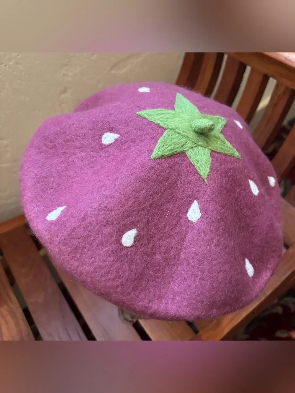 Raspberry Beret - Handmade Felted Wool French Beret Hat Made in Tasmania O/S